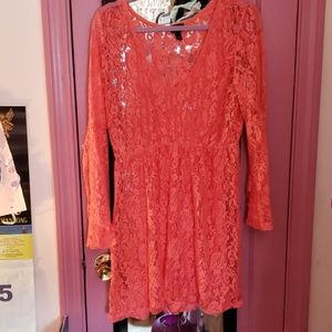 Peach lace dress
